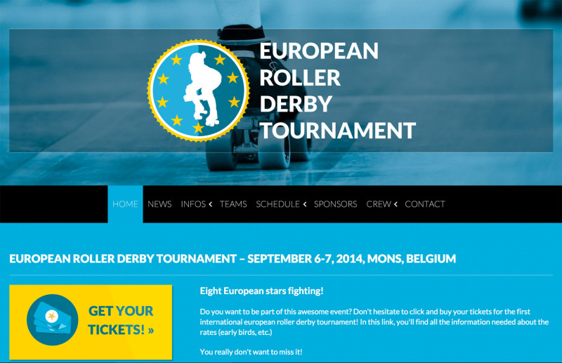 European Roller Derby Tournament on smartphone