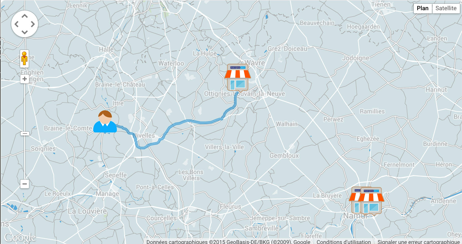 Partenamut website integration - map view